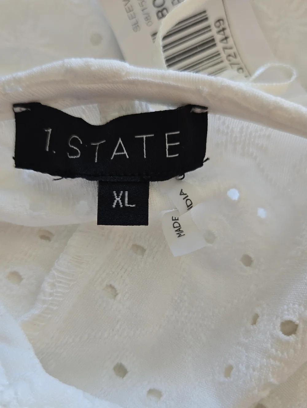 1.STATE Womens Eyelet Maxi Dress Cover-Up Resortwear Beachy Ivory Size XL NWT